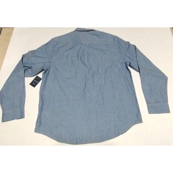 Lucky Brand Men Button Down Shirt Blue Denim Long Sleeve Size XL MSRP $69.50 - Picture 9 of 11